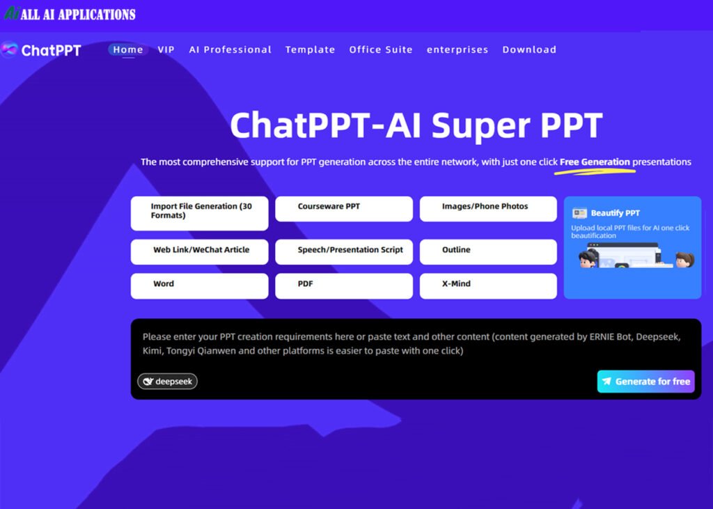 China chatPPT AI tool - Best PPT AI free tool