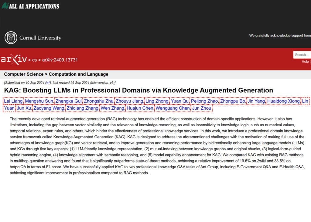 KAG: Boosting LLMs in Professional Domains via Knowledge Augmented Generation